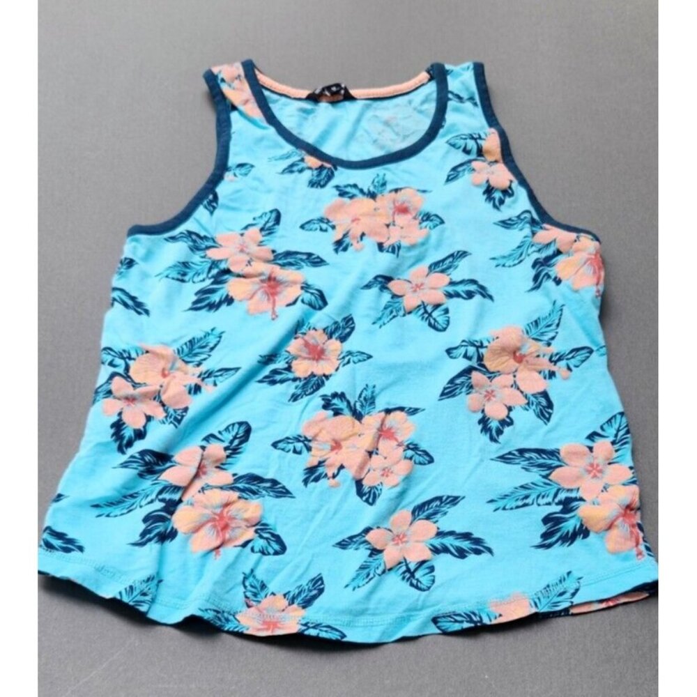 Distortion Graphic Tank Top Hawaiian Mens Medium Hibiscus